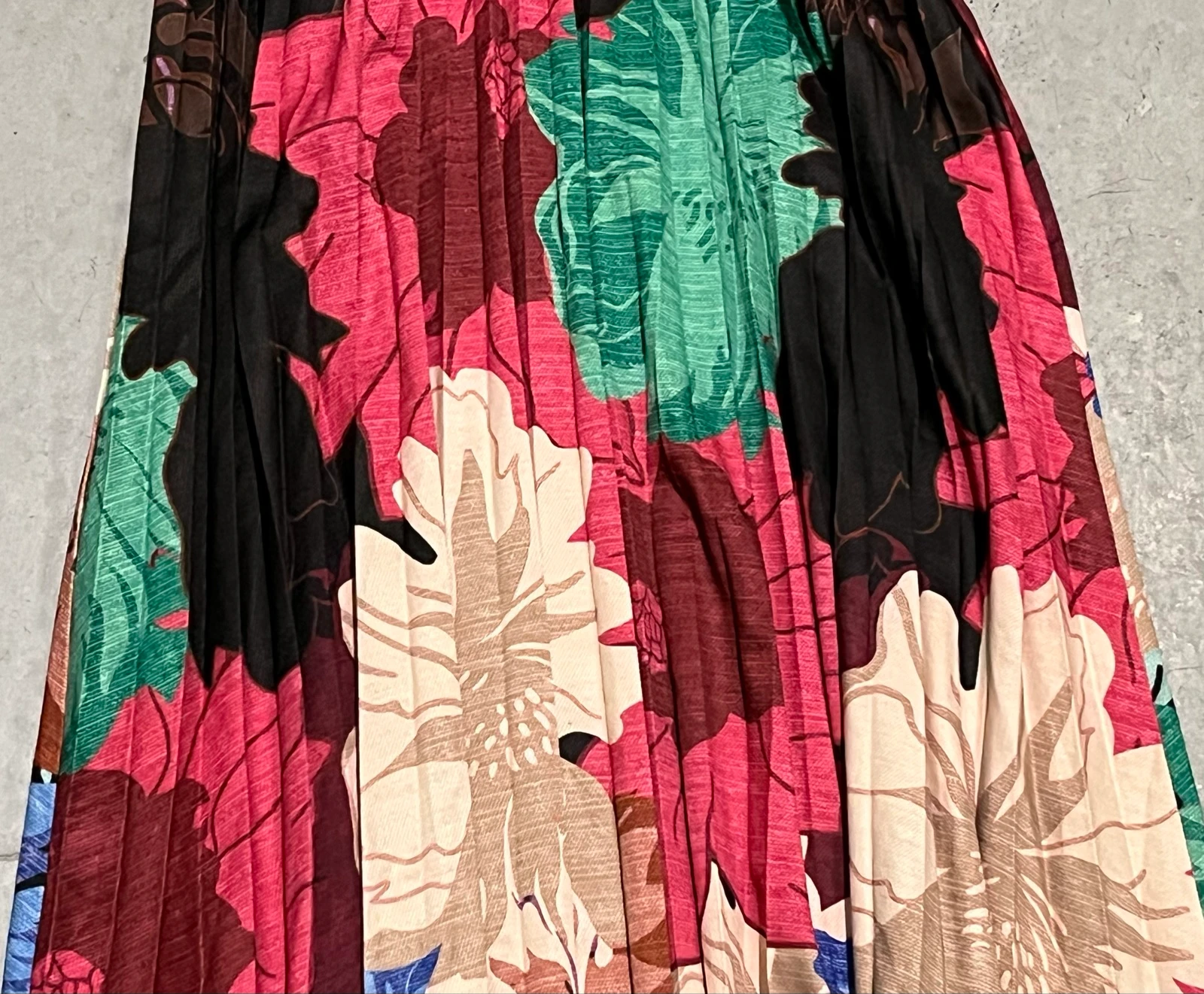 Vestido satinado largo floral multicolor – photo 3